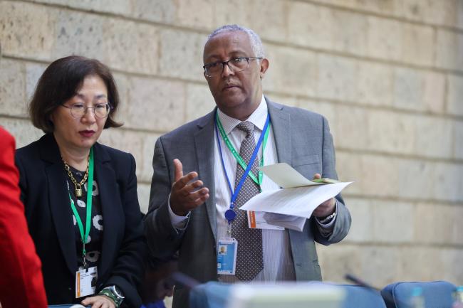 Jihyun Lee, Meeting Secretary, and Worku Damena Yifru, CBD Secretariat