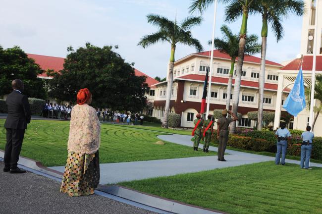 SIDS4 Flag Lowering Ceremony