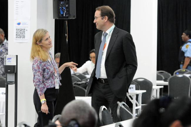 Amb. Sanita Pavļuta-Deslandes, Latvia, and Nikolaus Marschik, Vice-Minister for Foreign Affairs, Austria