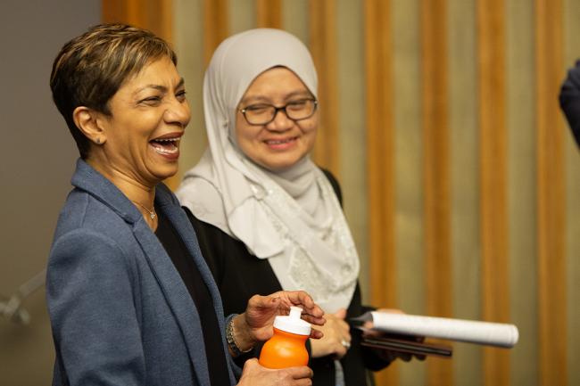 Sheam Satkuru, ITTO Executive Director, and Norsham binti Abdul Latip, Malaysia- UNFF19 - 7May2024