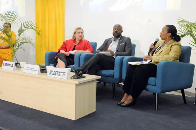 The dais during the Fireside Chat portion of the Fourth Interactive Dialogue