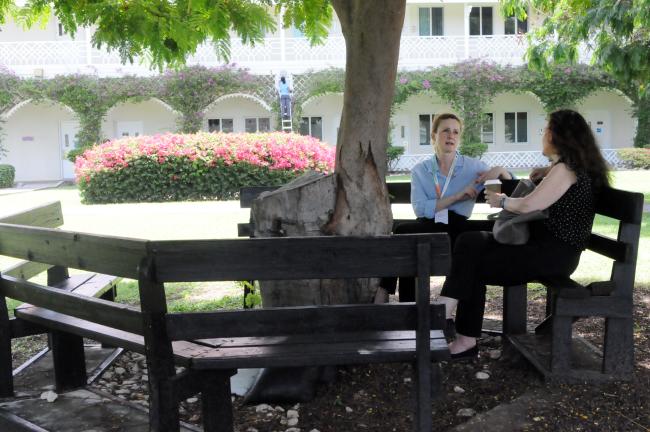 Youlia Lozanova, ITU, and Adriana Alberti, UN DESA