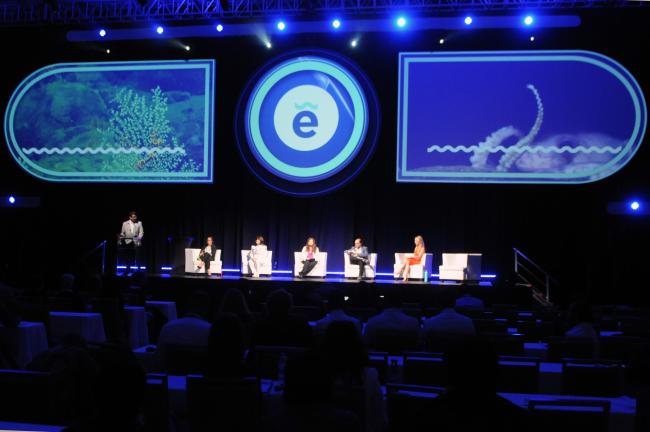 The dais during the panel discussion