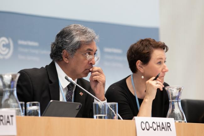 Co-Facilitators for the Just Transition Work Programme Kishan Kumarsingh, Trinidad and Tobago, and Marianne Karlsen, Norway