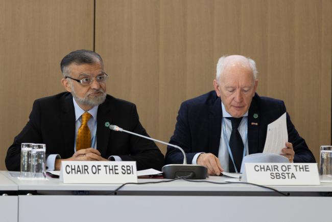 Nabeel Munir, SBI Chair, and Harry Vreuls, SBSTA Chair