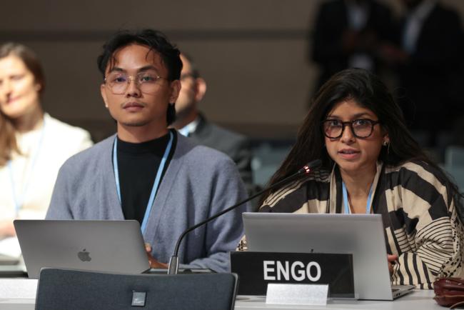 Jainno Bongon, Climate Justice Now, and Maheen Khan, Climate Action Network (CAN)