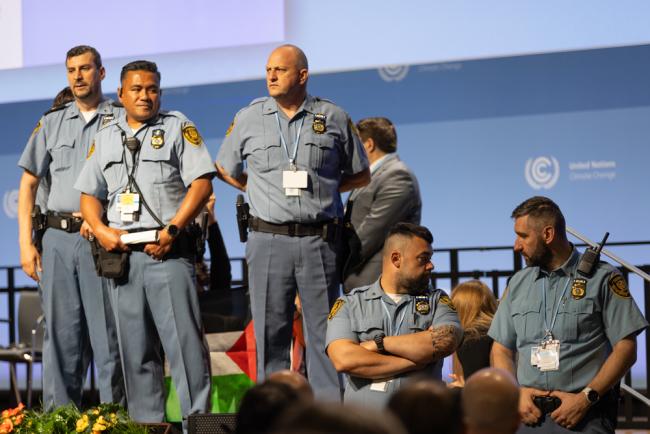 Plenary is suspended as UN Security speaks with the protesters