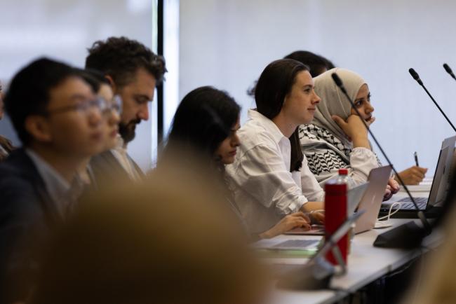 Delegates listen to the interventions
