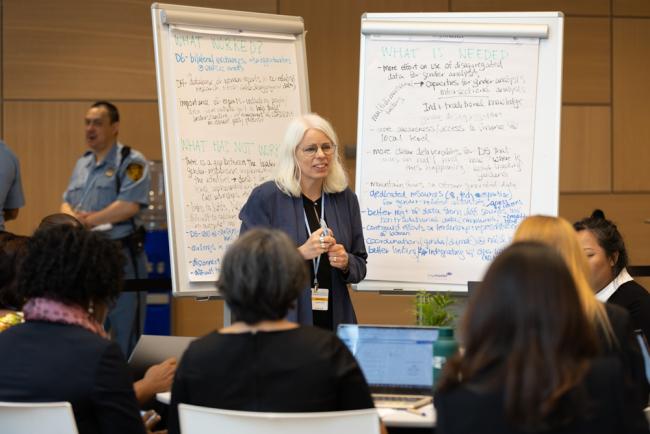 Angie Dazé, NAP Global Network and IISD, moderates a breakout group