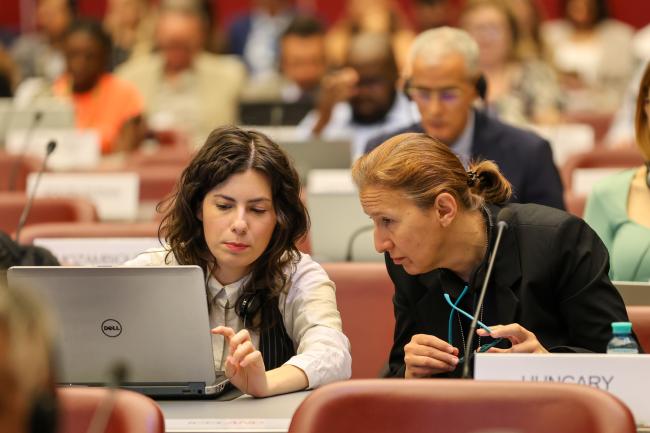 Delegates consulting informally