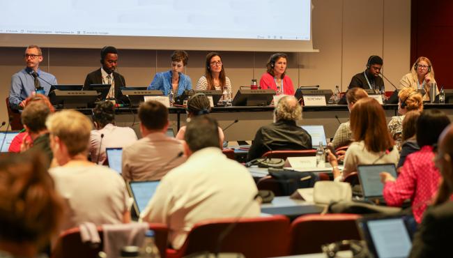 View of the dais during Contact Group 1