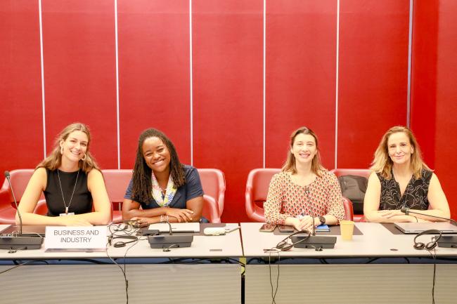 From L-R: Josephine Robertson, International Council on Mining and Metals; Raleigh Davis, American Chemistry Council; Natalia Jarava, International Council of Chemical Associations; and Maria Ruiz-Cuevas, European Chemical Industry Council