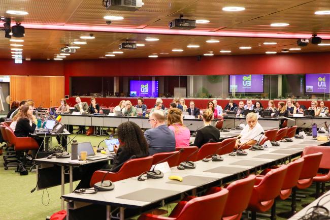 View of the room during an EU coordination meeting