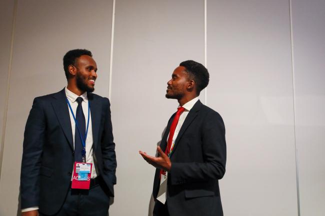 Nasrudin Abdirashid, Secretariat, with Alvin Gachie, Legal Advisor, Secretariat