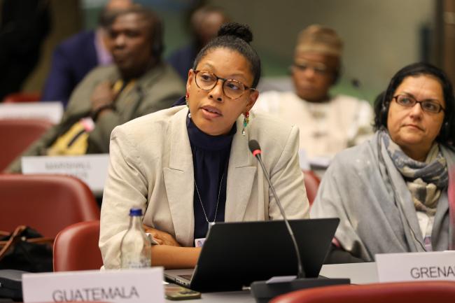Safiya Sawney, Grenada, reporting back from Contact Group 4