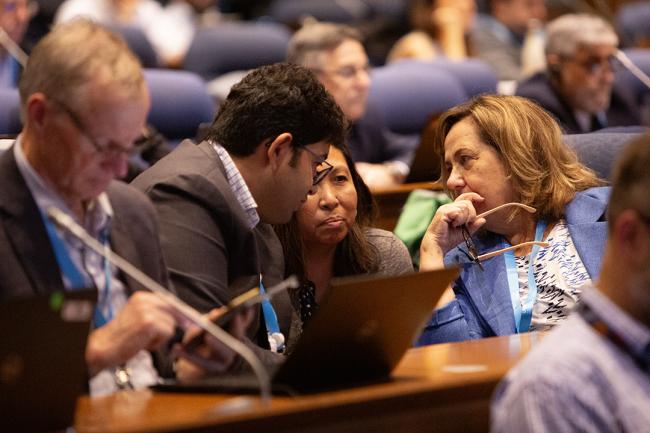 TEAP team conducting informal consultations during the plenary session - OEWG46 - 11July2024