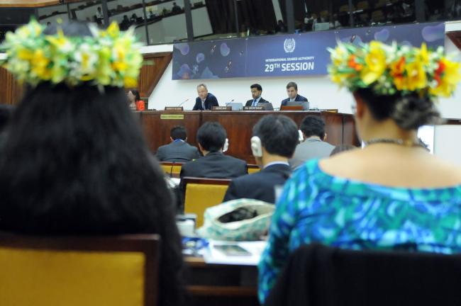 The dais during Friday's proceedings