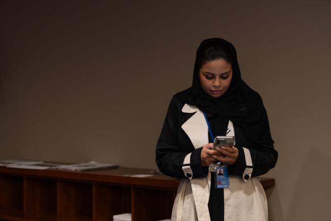 Delegate in the venue