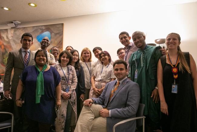 Delegates from the Major Group for Children and Youth (MGCY) meet with delegates from Finland