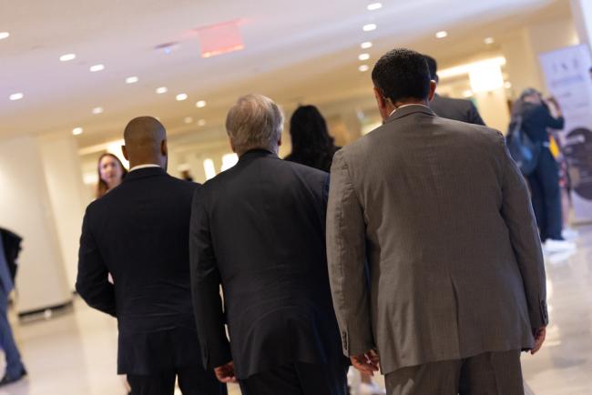 António Guterres, UN Secretary-General, walks through UN Headquarters