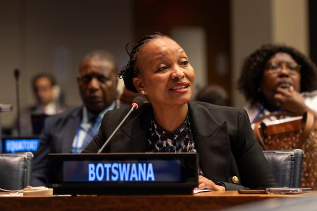 Gladys Mokhawa, Permanent Representative of Botswana to the UN, and Chair, LLDC Group