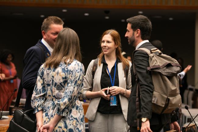 Delegates speak informally