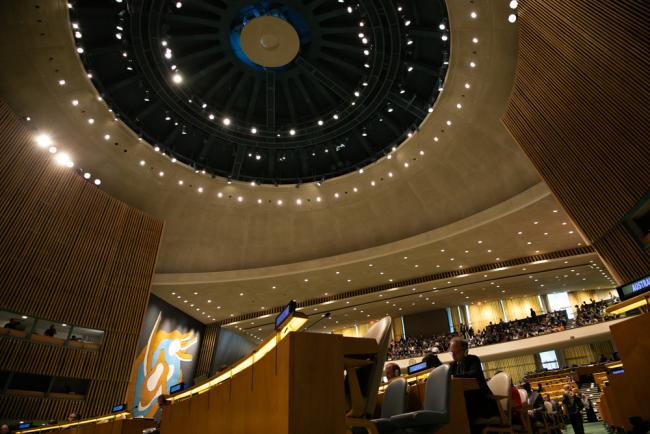 Delegates gather in the UN General Assembly hall for the opening of the High-level Segment