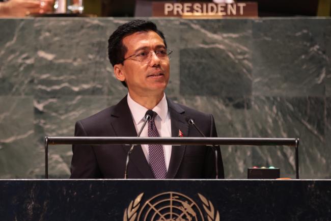 Lok Bahadur Thapa, Permanent Representative of Nepal to the UN, on behalf of the Group of Least Developed Countries (LDCs)