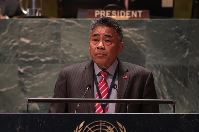 Fatumanava-o-Upolu III Pa’olelei Luteru, Permanent Representative of Samoa to the UN, on behalf of the Alliance of Small Island States (AOSIS)