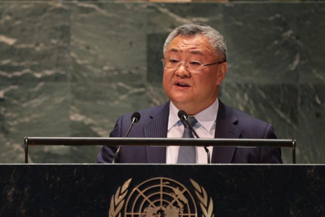 Fu Cong, Permanent Representative of China to the UN, on behalf of Group of Friends of the Global Development Initiative 