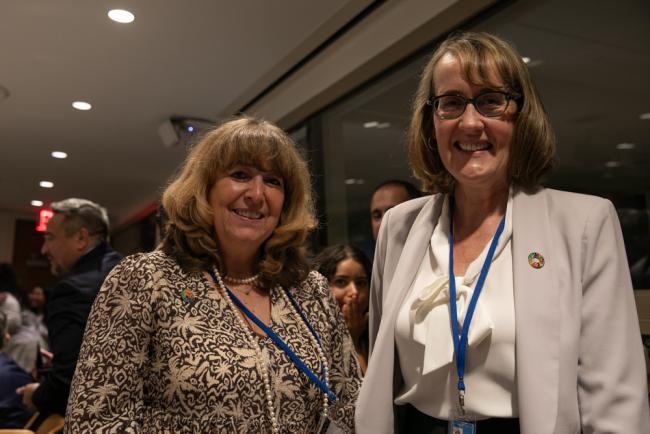 Astrid Schomaker, Executive Secretary, Convention on Biological Diversity (CBD), with Patricia Fuller, President and CEO, IISD