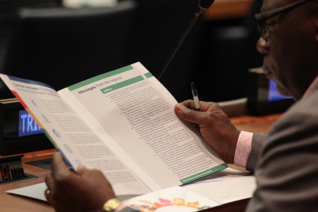 Delegates read key messages from the regions