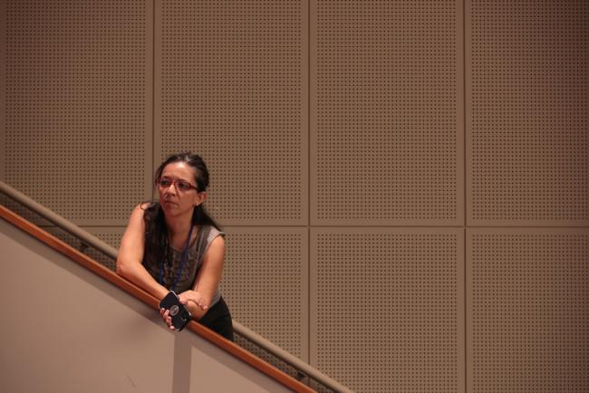 A delegate listen to the interventions