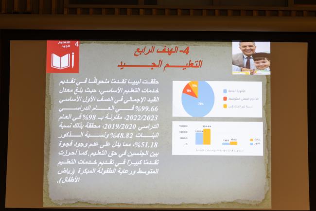 Libya's VNR report highlights their progress towards achieving SDG 4 (quality education)