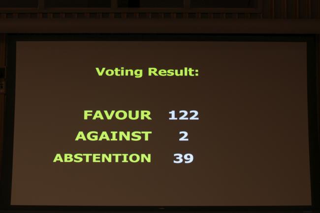 In a second vote, delegates agreed to retain a paragraph in the Ministerial Declaration recognizing the link between peaceful, just and inclusive societies and achievement of the 2030 Agenda
