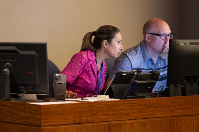 Members of UN DESA Secretariat work behind the scenes
