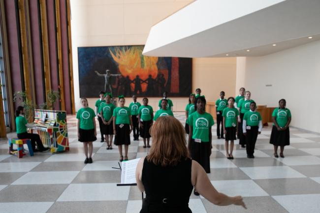 The Sing for Hope choir performs at UN Headquarters