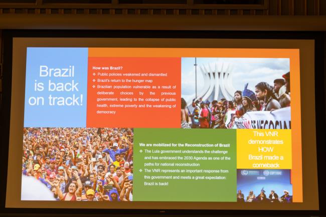 Brazil's VNR report highlights that 'Brazil is back' and is committed to achieving the SDGs