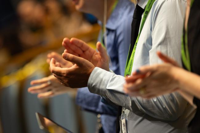 Delegates applaud the work being done to achieve the SDGs
