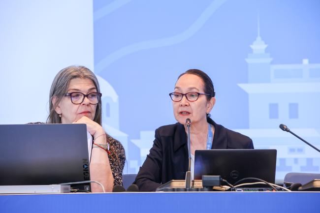 Laura Biagioni, IPCC Secretariat, and Jennifer Lew Schneider, IPCC Legal Officer
