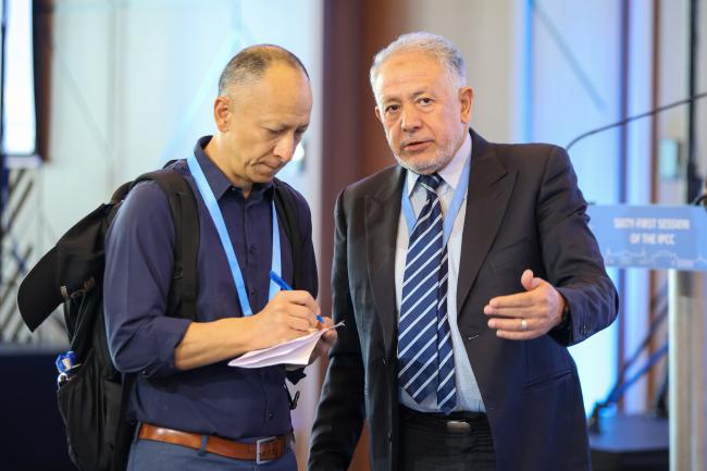 Jesbin Baidya, IPCC Secretariat, and IPCC Secretary Abdalah Mokssit 