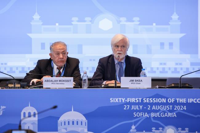 IPCC Secretary Abdalah Mokssit, and IPCC Chair Jim Skea