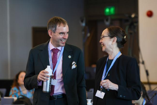 Andrew Ferrone, Luxembourg, and Jennifer Lew Schneider, IPCC Legal Officer 