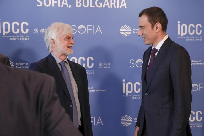 IPCC Chair Jim Skea with Vassil Terziev, Mayor of Sofia 