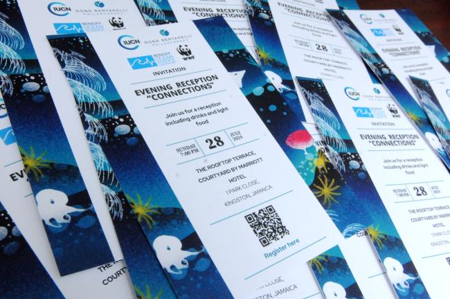 IUCN, Dona Bertarelli, Benioff Ocean Science Laboratory, WWF reception flyer