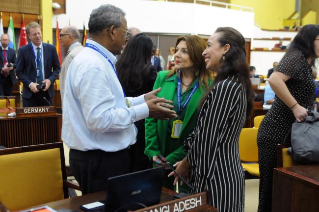Khurshed Alam, Bangladesh; Gina Guillen Grillo, Costa Rica; and Mariana Durney, ISA Legal Counsel