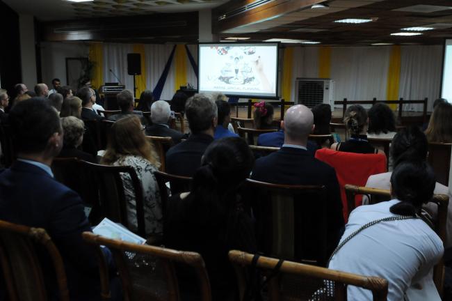 Participants watch a video on marine spatial planning