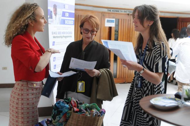 Noémie Wouters, ISA Secretariat; Maria Luís Mendes, Portugal; and Emma van den Boogaard, the Netherlands
