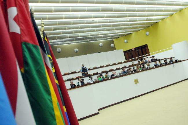 Representatives from observer organizations during the first day of the ISA-29 Assembly