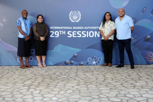 Lagi Toribau, Greenpeace International; Marilyn Moira Simmons, The Pacific Community; Alfred Ralifo, WWF International; and Joey Tau, Greenpeace International